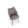 Scaun tapitat living/sufragerie Halmar K543, cadru metal, stil modern, 55x60x87x46cm, stofa, gri