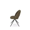 Scaun tapitat living/sufragerie Halmar K546, cadru metal, rotativ 180 grade, stil scandinav, 52x60x79x47cm, stofa, verde