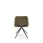 Scaun tapitat pentru living, stil scandinav, pivotant la 180 de grade, cadru din metal, stofa, verde