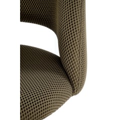Scaun tapitat living/sufragerie Halmar K546, cadru metal, rotativ 180 grade, stil scandinav, 52x60x79x47cm, stofa, verde