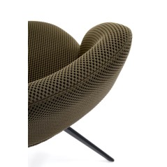 Scaun tapitat living/sufragerie Halmar K546, cadru metal, rotativ 180 grade, stil scandinav, 52x60x79x47cm, stofa, verde