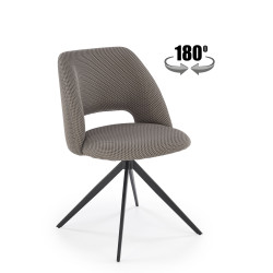 Scaun tapitat living/sufragerie Halmar K546, cadru metal, rotativ 180 grade, stil modern, 52x60x79x47cm, stofa, gri