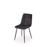 Scaun tapitat living/sufragerie Halmar K547, cadru metal, stil modern, 45x53x87x48cm, catifea, negru