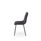 Scaun elegant tapitat pentru living, catifea neagra, picioare din metal, 45x53x87x48 cm Scaun elegant tapitat pentru living, catifea neagra, picioare din metal, 45x53x87x48 cm