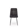 Scaun tapitat living/sufragerie Halmar K547, cadru metal, stil modern, 45x53x87x48cm, catifea, negru