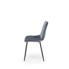 Scaun tapitat living/sufragerie Halmar K547, cadru metal,  stil modern, 45x53x87x48cm, catifea, gri