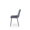Scaun tapitat living/sufragerie Halmar K547, cadru metal,  stil modern, 45x53x87x48cm, catifea, gri