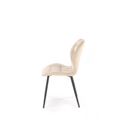 Scaun tapitat living/sufragerie Halmar K548, spatar matlasat, cadru metal, stil scandinav, 47x55x84x43cm, stofa, crem