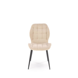 Scaun tapitat living/sufragerie Halmar K548, spatar matlasat, cadru metal, stil scandinav, 47x55x84x43cm, stofa, crem