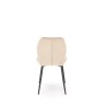 Scaun tapitat living/sufragerie Halmar K548, spatar matlasat, cadru metal, stil scandinav, 47x55x84x43cm, stofa, crem