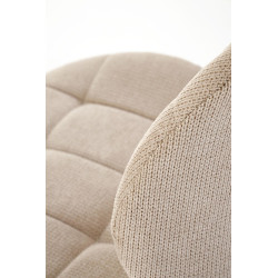 Scaun tapitat living/sufragerie Halmar K548, spatar matlasat, cadru metal, stil scandinav, 47x55x84x43cm, stofa, crem