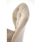 Scaun sufragerie, tapiterie din stofa crem, stil scandinav, cadru metal si picioare antiderapante, 47x55x84x43 cm