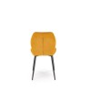 Scaun tapitat living/sufragerie Halmar K548, spatar matlasat, cadru metal, stil glamour, 47x55x84x43cm, stofa, portocaliu