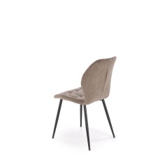Scaun confortabil de living, forma ergonomica, picioare din metal, spatar matlasat, stofa, gri