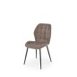 Scaun confortabil de living, forma ergonomica, picioare din metal, spatar matlasat, stofa, gri Scaun confortabil de living, forma ergonomica, picioare din metal, spatar matlasat, stofa, gri