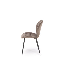 Scaun tapitat living/sufragerie Halmar K548, cadru metal, spatar matlasat, stil clasic, 47x55x84x43cm, stofa, verde