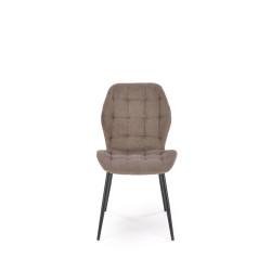 Scaun tapitat living/sufragerie Halmar K548, cadru metal, spatar matlasat, stil clasic, 47x55x84x43cm, stofa, verde