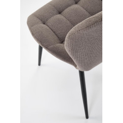 Scaun tapitat living/sufragerie Halmar K548, cadru metal, spatar matlasat, stil clasic, 47x55x84x43cm, stofa, verde