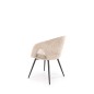 Scaun elegant pentru living, sezut confortabil, tapiterie din stofa, picioare antiderapante, latime 57 cm, bej/negru