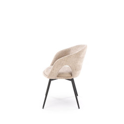 Scaun tapitat living/sufragerie Halmar K550, cadru metal, rotativ 180 grade, stil modern, 57x57x78x45cm, stofa, bej