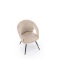 Scaun elegant pentru living, sezut confortabil, tapiterie din stofa, picioare antiderapante, latime 57 cm, bej/negru