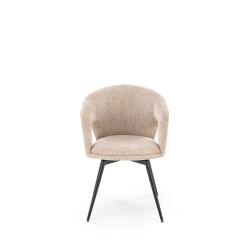 Scaun tapitat living/sufragerie Halmar K550, cadru metal, rotativ 180 grade, stil modern, 57x57x78x45cm, stofa, bej