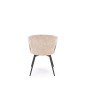 Scaun elegant pentru living, sezut confortabil, tapiterie din stofa, picioare antiderapante, latime 57 cm, bej/negru
