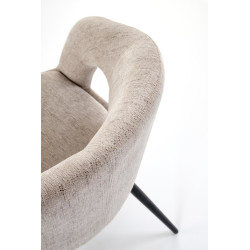 Scaun tapitat living/sufragerie Halmar K550, cadru metal, rotativ 180 grade, stil modern, 57x57x78x45cm, stofa, bej