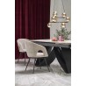 Scaun tapitat living/sufragerie Halmar K550, cadru metal, rotativ 180 grade, stil modern, 57x57x78x45cm, stofa, bej