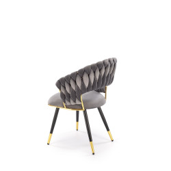 Scaun tapitat living/sufragerie Halmar K551, cadru metal,  stil modern, 62x58x85x48cm, catifea, gri