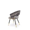 Scaun tapitat living/sufragerie Halmar K551, cadru metal, stil modern, 62x58x85x48cm, catifea, gri