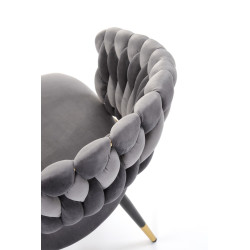 Scaun tapitat living/sufragerie Halmar K551, cadru metal,  stil modern, 62x58x85x48cm, catifea, gri