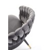 Scaun tapitat living/sufragerie Halmar K551, cadru metal, stil modern, 62x58x85x48cm, catifea, gri