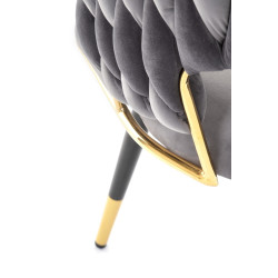 Scaun tapitat living/sufragerie Halmar K551, cadru metal,  stil modern, 62x58x85x48cm, catifea, gri