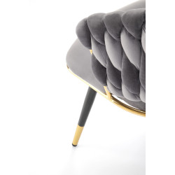 Scaun tapitat living/sufragerie Halmar K551, cadru metal,  stil modern, 62x58x85x48cm, catifea, gri
