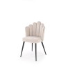 Scaun tapitat living/sufragerie Halmar K552, cadru metal, stil scandinav, 53x53x83x46cm, stofa, bej