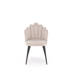 Scaun tapitat living/sufragerie Halmar K552, cadru metal,  stil scandinav, 53x53x83x46cm, stofa, bej
