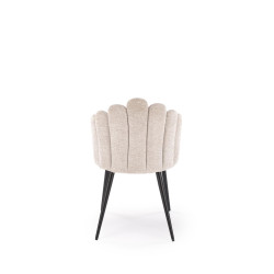 Scaun tapitat living/sufragerie Halmar K552, cadru metal,  stil scandinav, 53x53x83x46cm, stofa, bej