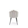 Scaun tapitat living/sufragerie Halmar K552, cadru metal, stil glamour, 53x53x83x46cm, stofa, gri