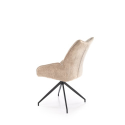 Scaun tapitat living/sufragerie Halmar K553, cadru metal, rotativ 360 grade, stil modern, 60x66x96x52cm, stofa, bej