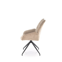 Scaun tapitat living/sufragerie Halmar K553, cadru metal, rotativ 360 grade, stil modern, 60x66x96x52cm, stofa, bej