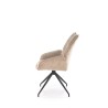 Scaun tapitat living/sufragerie Halmar K553, cadru metal, rotativ 360 grade, stil modern, 60x66x96x52cm, stofa, bej