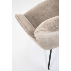 Scaun tapitat living/sufragerie Halmar K553, cadru metal, rotativ 360 grade, stil modern, 60x66x96x52cm, stofa, bej