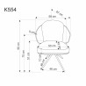 Scaun tapitat living/sufragerie Halmar K554, cadru metal, rotativ 160 grade, stil modern, 58x67x90x51cm, piele/stofa, bej/maro