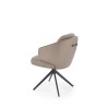 Scaun tapitat living/sufragerie Halmar K554, cadru metal, rotativ 160 grade, stil modern, 58x67x90x51cm, piele/stofa, gri