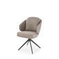 Scaun tapitat de living, rotativ la 180 de grade, design modern, cadru metalic, piele si stofa, gri Scaun tapitat de living, rotativ la 180 de grade, design modern, cadru metalic, piele si stofa, gri