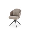 Scaun tapitat living/sufragerie Halmar K554, cadru metal, rotativ 160 grade, stil modern, 58x67x90x51cm, piele/stofa, gri