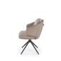 Scaun tapitat de living, rotativ la 180 de grade, design modern, cadru metalic, piele si stofa, gri Scaun tapitat de living, rotativ la 180 de grade, design modern, cadru metalic, piele si stofa, gri