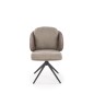 Scaun tapitat de living, rotativ la 180 de grade, design modern, cadru metalic, piele si stofa, gri Scaun tapitat de living, rotativ la 180 de grade, design modern, cadru metalic, piele si stofa, gri