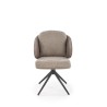 Scaun tapitat living/sufragerie Halmar K554, cadru metal, rotativ 160 grade, stil modern, 58x67x90x51cm, piele/stofa, gri